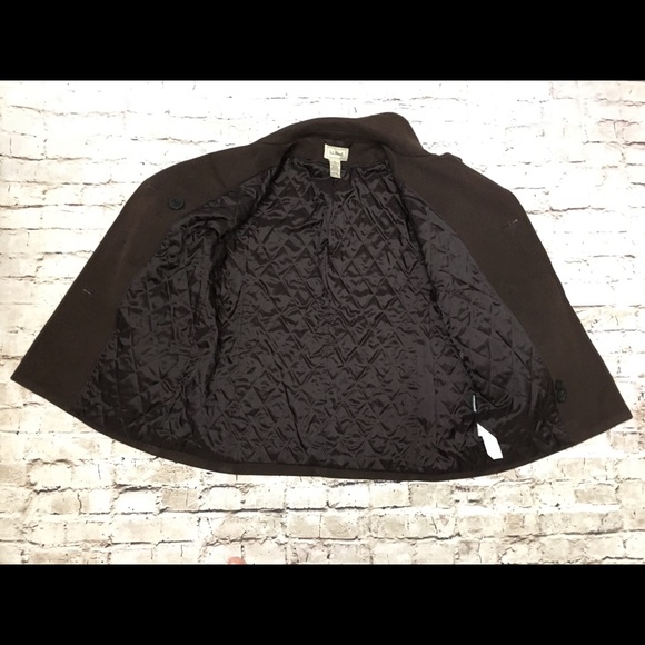 L.L.Bean Brown Pea Coat - Picture 6 of 8